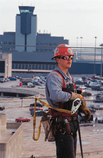 Photo: Airport construction worker.