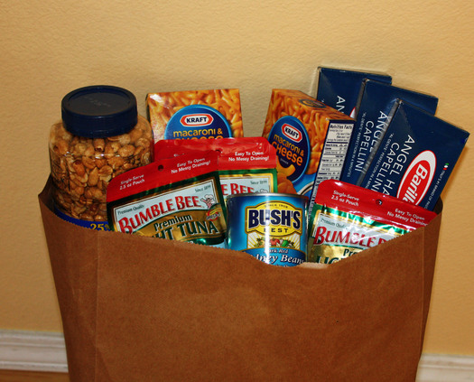 PHOTO: food ready to be donated. Photo Credit: Deborah Smith