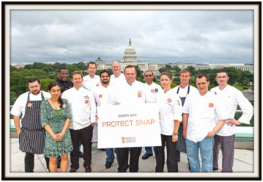 PHOTO: Chefs encouraging protection of the Supplemental Nutrition Assistance Program (SNAP).