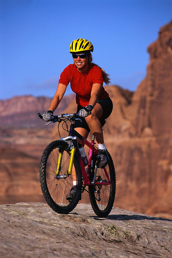 PHOTO: Person riding a bike in Utah.