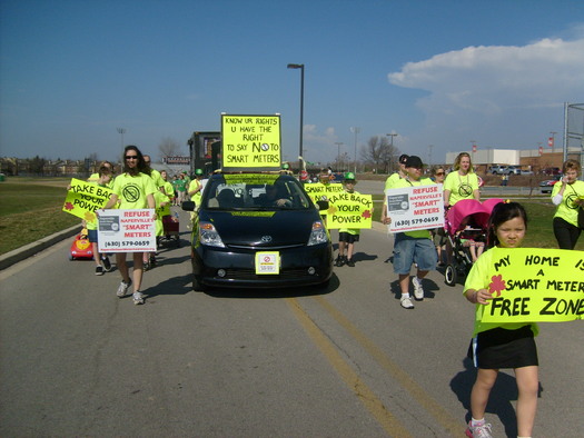 PHOTO: A protest by the Naperville Smart Meter Awareness Group.