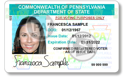 PHOTO: Example of the PA voter ID card.