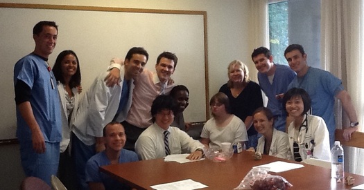 PHOTO: Tufts School of Medicine students in an Operation House Call classroom session this month. Courtesy OHC.