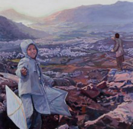 PHOTO: Painting of Afghanistan Mountain and Child from 