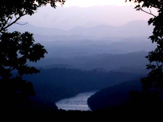 Photo: French Broad River in Asheville at dusk. Courtesy of Riverlink