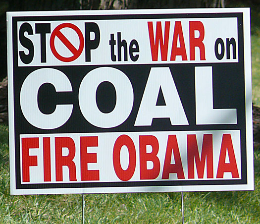 PHOTO: Ohioans are being inundated with messages and signs claiming that a so-called War on Coal is killing jobs in coal country. But some are calling the campaigns bluff. 
