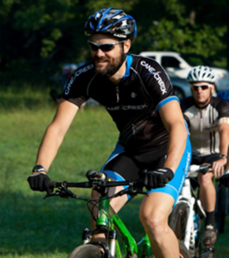 Photo: Chris Strout on his mountain bike. Courtesy: Chris Strout/Pisgah SORBA