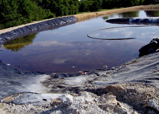 PHOTO: This fracking waste pit is located in Wise County, Texas. Photo credit: Sharon Wilson.