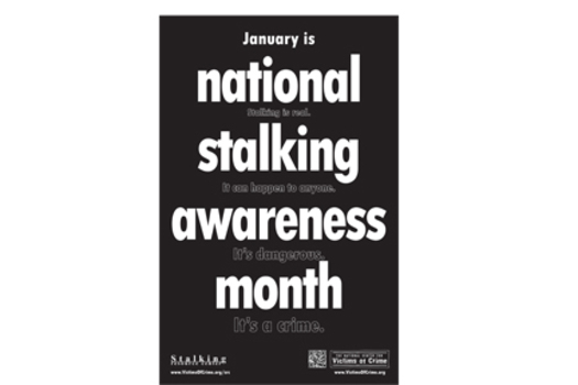 GRAPHIC: Domestic violence prevention groups across the country are spreading the word about National Stalking Awareness Month.