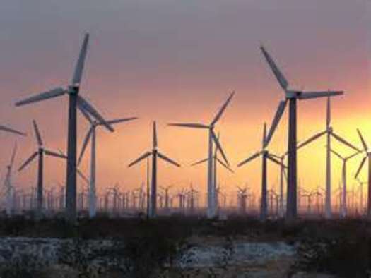 PHOTO: Wind turbines in Arizona. The Center for Rural Affairs says more high voltage transmission lines will help get wind generated electricity on the grid. CREDIT: About Wind Energy