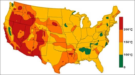 GRAPHIC: Southern and Eastern Oregon are hot spots for geothermal development, although its initial cost and lack of transmission capability mean much of it isn't being used. Courtesy of Oregon Dept. of Energy.