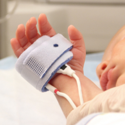 PHOTO: Pulse oximetry is a simple, inexpensive test of a newborn's heart function  but it isn't always performed on infants in Arkansas. Courtesy of babyheartscreening.com
