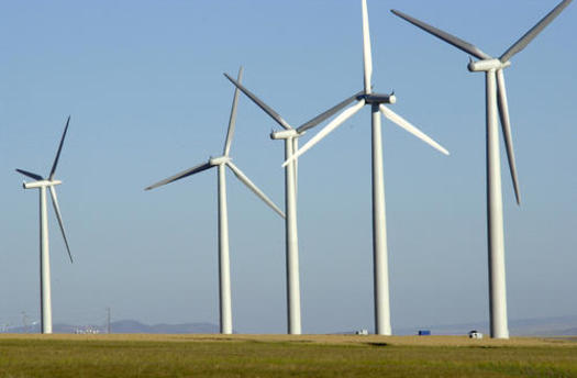 PHOTO: Love 'em or hate 'em, wind turbines are here to stay in areas such as Northern Arizona. A new bill in Congress would require competitive bids from developers to lease public land for wind and solar projects. Courtesy of Canyon Country Coalition for Responsible Renewable Energy (CCCREE).
