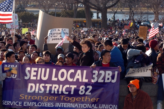 Photo: Tens of thousands of immigration reform advocates will rally in Washington, D.C., this week. Photo courtesy: 32BJ SEIU