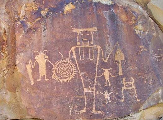 PHOTO: Petroglyphs and pictographs of past centuries are among the attractions at Dinosaur National Monument. This pictograph is in the McKee Springs area. Courtesy of National Park Service.