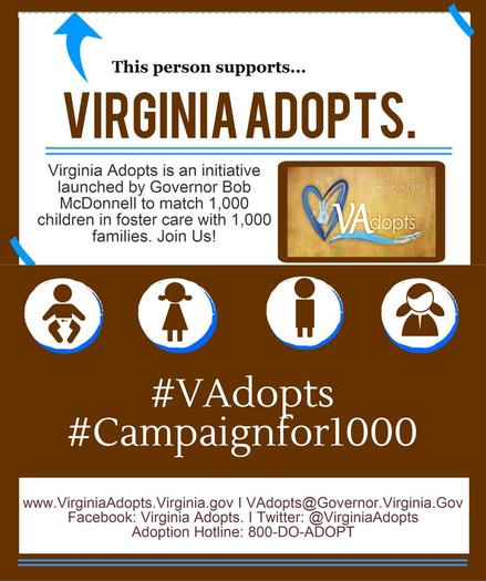 Graphic: Virginia Governor Bob McDonnell is under pressure to expand his adoption initiative. Graphic from Executive Office of the Governor