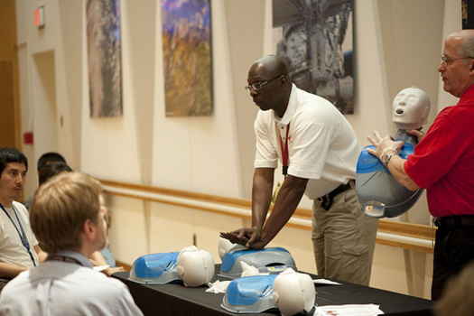 PHOTO: This is National CPR and AED Awareness Week. The skills are easy to learn and can save lives, although only one-third of people who have a sudden cardiac arrest receive CPR from a bystander. Photo courtesy of NASA.