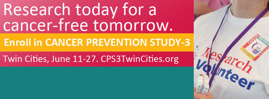 PHOTO: The American Cancer Society's Cancer Prevention Study-3 is giving Minnesotans a chance to get directly involved in life-saving cancer research. Volunteers should be between the ages of 30 and 65; and more men and minorities are especially needed. CREDIT: ACS