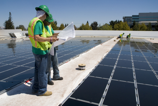 Walmart is installing solar power generating systems in several locations in California and Arizona. The majority of these sites will utilize thin film panels as seen on this Mountain View, Calif. store.  Image courtesy of Walmart