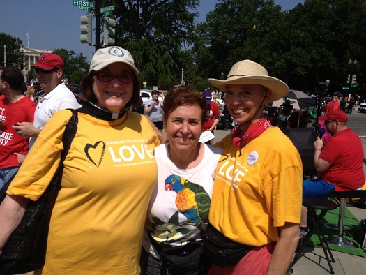 PHOTO: Virginia supporters of same-sex marriage celebrate DOMA decision at the U.S. Supreme Court.