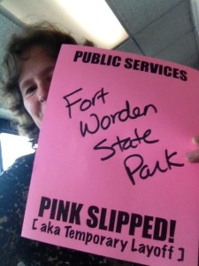 PHOTO: State employees posted photos and descriptions of the services that would be 