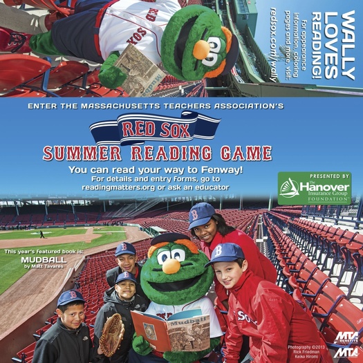 PHOTO: Friday is the deadline for entering the the Massachusetts Teachers Association Red Sox Reading Game, which is open to all kindergarten through eighth grade students in the state. Students who pledge to read nine books can enter into a drawing to win free tickets to a game at Fenway Park. Photo courtesy Rick Friedman and Keiko Hiromi.