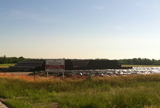 Pipeyard set up by Enbridge near Amsterdam, MO      Photo Courtesy of Danny Ferguson