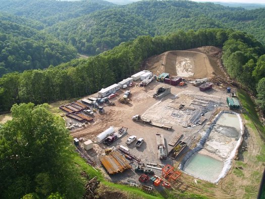 Critics of the practice say Marcellus drilling represents an industrial scale activity suddenly built up in rural areas that are not really ready for it. PHOTO by the WV Sierra Club.