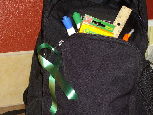 PHOTO: Green ribbons are reminders to Utah children and parents to pay attention and stay safe when walking to and from school. Photo credit: Chris Thomas