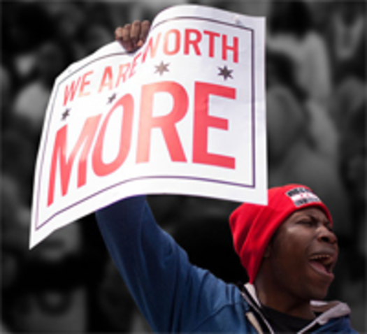 PHOTO: Striking Illinois workers in the quick-service food and retail industries may represent a whole new approach to labor protests with their one-day job walk-offs. Photo courtesy SEIU.