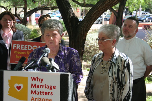 PHOTO: Partners Nelda Majors and Karen Bailey say they've been in a committed relationship for 55 years, but are barred from getting married in Arizona. Photo credit: Doug Ramsey.