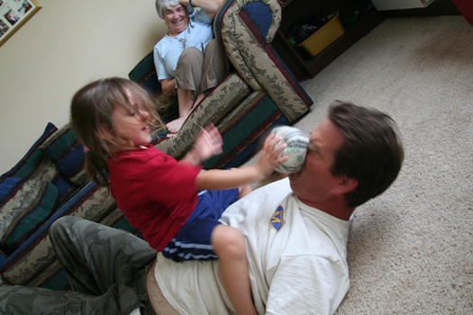 PHOTO: At times it can seem little more than controlled chaos, but when it comes to roughhousing, be it peer to peer, or parent and child, there are numerous benefits. CREDIT: Sharon Mollerus