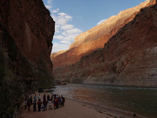 PHOTO: A Grand Canyon trip provided a spectacular backdrop for lessons about Colorado River preservation for this group of Latino students. Photo credit: Jay Canode.