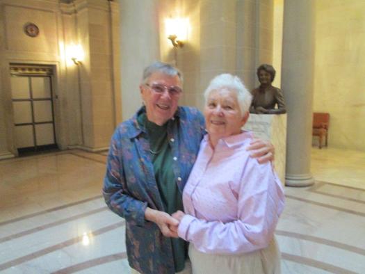 Photo: Judy Pflum and Carol Weiser just moments after their marriage in San Francisco. Courtesy: Pflum and Weiser