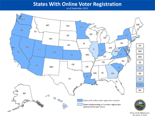 IMAGE: Minnesota is the 15th state to offer online voter registration. Courtesy MN Secretary of State's office.