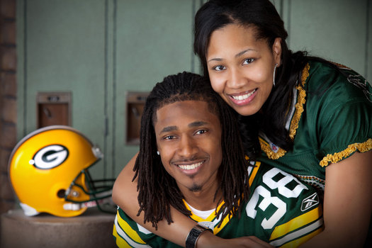 Packers star defensive back Tramon Williams and his wife, Shantrell, have organized a charity football game involving the Packers' wives to raise money to fight breast cancer. Photo courtesy of tramonwilliams-38.com