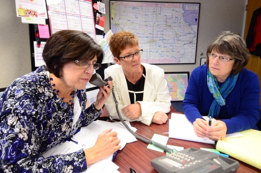 PHOTO: Kris Gross and other SHIIP experts participate in last week's AARP Iowa teletown hall on Medicare open enrollment with more than 20,000 Iowans. 