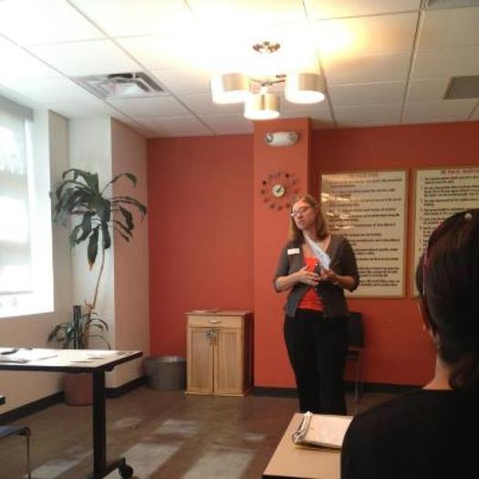 Photo: Mindy Barton, Legal Director at the GLBT Community Center of Colorado leads a legal workshop. Courtesy: GLBT Community Center of Colorado