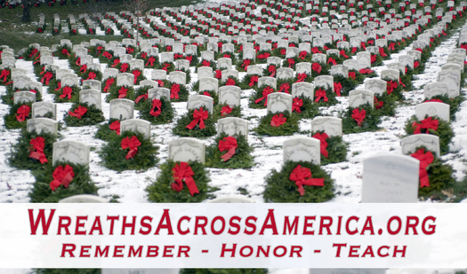 PHOTO: A project that began more than 20 years ago honoring veterans at Arlington National Cemetery has made its way to Indiana. Photo: wreaths at Arlington National Cemetery. Courtesty: Wreaths Across America.