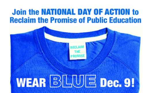 ILLUSTRATION: Teachers, parents, and even some school officials will be wearing blue Monday to symbolize what they see as a sad situation in New York's public schools. It's part of a national 
