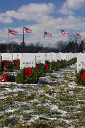 PHOTO: 8,468 wreaths will be laid on the graves of servicemen and women at the Great Lakes National Cemetery on Saturday, as part of Wreaths Across America. Photo courtesy of Wreaths Across America Great Lakes Chapter. 