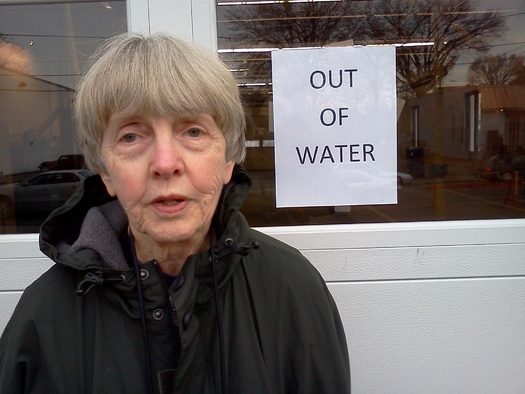PHOTO: West Virginians like Marilyn McGeorge who have not been able to drink their tap water say the lesson of the chemical spill is to better protect our waterways. Photo credit: Dan Heyman