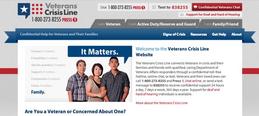 The Veterans Crisis Line connects Veterans in crisis and their families and friends with qualified, caring Department of Veterans Affairs responders through a confidential toll-free hotline, online chat, or text.