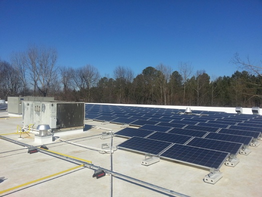 PHOTO: AdMark in Charlotte installed solar panels on the roof of this 40,000-square-foot building and says it's already seeing impressive energy savings. Photo courtesy: AdMark Graphic Solutions, LLC.