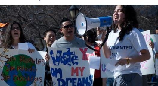 PHOTO: Undocumented immigrant students and their supporters are to hold a rally today in Hicksville to call on Gov. Andrew Cuomo to do all he can to press for passage of the NYS Dream Act. Photo courtesy Long Island Wins.