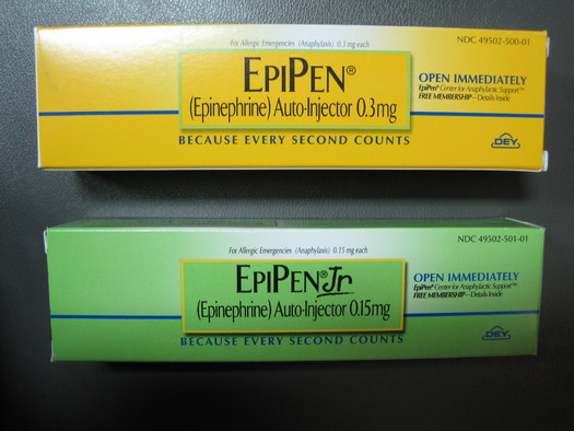 PHOTO: Epinephrine auto-injectors, known as EpiPens, would be required in California's public schools under a bill being considered in the Legislature. Photo credit: commons.wikipedia.org. 