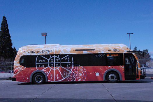 PHOTO: A closer look at Washoe County's new electric buses is part of the University of Nevada-Reno's Earth Day events on campus this week. Photo courtesy Regional Transportation Commission of Washoe County.