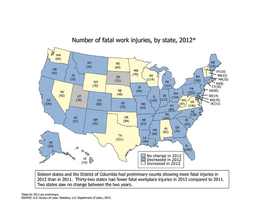 GRAPHIC: Today is Workers Memorial Day, to remember those who lost their lives on the job. In Virginia, 146 people died at work in 2012. Graphic courtesy of National Council for Occupational Safety and Health.