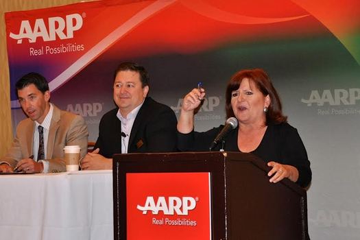 PHOTO: Encore Entrepreneur mentoring event on Saturday, April 26, at the Radisson Hotel in Whittier. From left to right: Ryan Beckley of Financial Partners Credit Union, Patrick Rodriguez of SBA and Patricia Perez, Executive Council Member for AARP CA. Photo credit: Charee Gillins