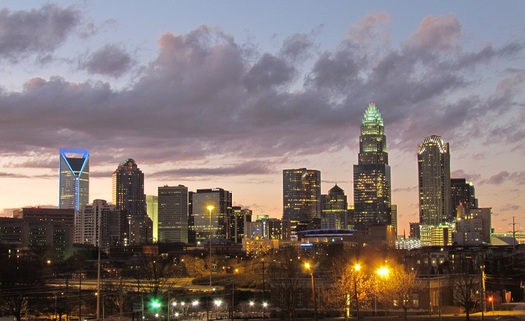 PHOTO - Charlotte is among a handful of North Carolina cities recognized as being among the cleanest cities for short-term particle pollution in a new report from the American Lung Association. Photo credit: Wikipedia.